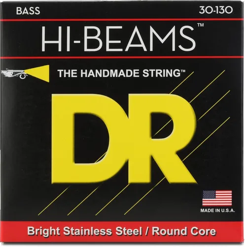 Vista 22 de DR Strings - Hi-Beams - Juego de cuerdas para bajo de 4 cuerdas - Mediano 45-105 - Núcleo redondo de acero inoxidable - Accesorios para bajo (MR-45)