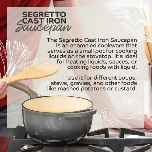Vista 4 de Sartén pequeña con tapa, olla Bianco Perla de 2.13 cuartos de galón (blanquecino), olla pequeña con mango auxiliar Stay Cool y tapa de ajuste