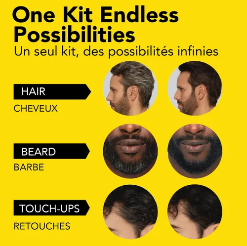 Vista 4 de Cleverman Tinte reutilizable para cabello y barba para hombres, marrón oscuro