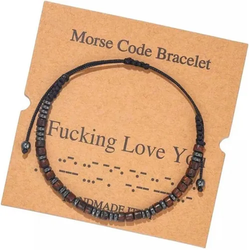 Vista 9 de Pulseras de Código Morse para Mujeres y Hombres, Regalos para Ella, Mejor Amiga, Pulseras Inspiradoras Divertidas para Mujeres, Joyería Ajustable