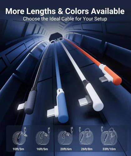 Vista 6 de Syntech Link Cable 10 FT Compatible with Oculus/Meta Quest 3/Meta Quest 3S, Quest2/Pro/Pico 4/Ultra Accessories and PC/SteamVR, High Speed PC Data