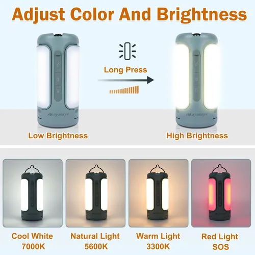 Vista 4 de AYAMAYA - Luces de campamento plegables recargables, linterna LED de campamento de 10000 mAh con energía de emergencia integrada, linterna portátil