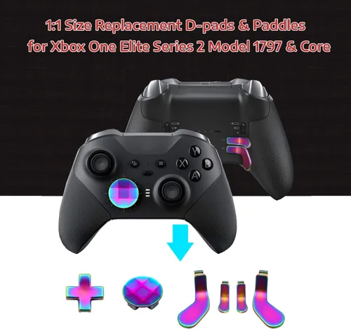 Vista 2 de Palancas de repuesto con almohadilla D, botones de disparo para Xbox One Elite Controller Series 2 y Elite Series 2 Core Controller