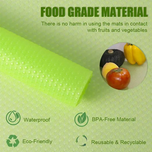 Vista 2 de Revestimientos para refrigerador, 7 piezas de EVA para refrigerador, para estantes, forro lavable para cajones, cocina, armario, mesa, verduras