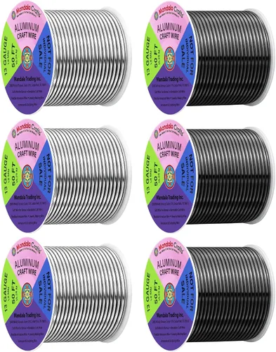 Vista 19 de Mandala Crafts - Alambre de aluminio anodizado de calibre 22 para hacer joyas - 137.2 m de alambre flexible surtido y coloreado - Doble para bonsái