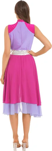 Vista 2 de vastwit Vestido de baile lírico sin mangas para mujer, túnica litúrgica, alabanza litúrgica, disfraz de baile