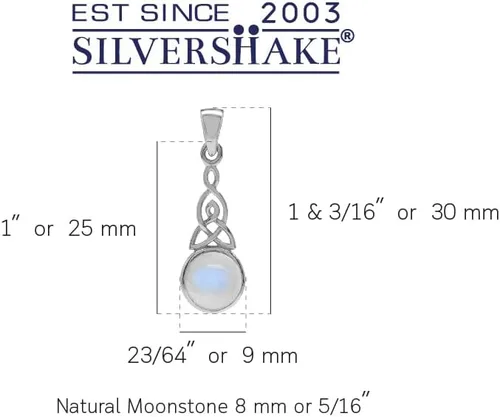 Vista 2 de Silvershake - Colgante de plata fina 925 con nudo celta de triquetra y collar de 18 pulgadas