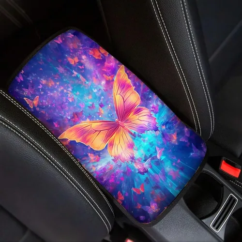 Vista 23 de Funda para reposabrazos de automóvil, ajuste universal para la mayoría de automóviles, SUV, camiones, sedán, patrón fresco, plegable, cómoda, Oso