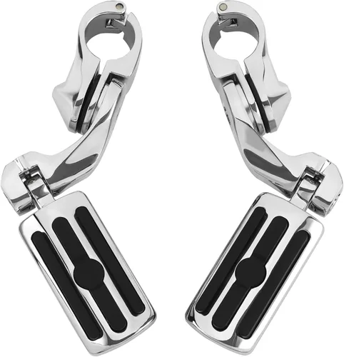 Vista 19 de TCT-MOTORPARTS Estriberas de pie de carretera de montaje largo para Harley Electra Glide, todo con protectores de motor de 1-1/4 pulgadas 1.25 Negro