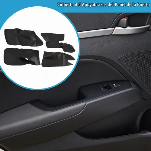 Vista 2 de Cubierta del reposabrazos del panel de la puerta trasera delantera del coche para VW Golf Jetta MK5 2005-2010 Interior puerta embellecedores negro