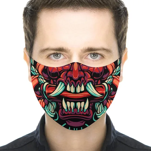 Vista 4 de 6 máscaras de moda lavables con aretes ajustables, bandana reutilizable, pasamontañas, universal para hombres y mujeres