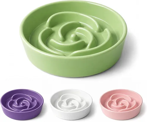 Vista 10 de TRUVIC Recipientes de alimentación lenta para perros de cerámica, tazón de rompecabezas de alimentación lenta de 1.5 tazas para perros que comen