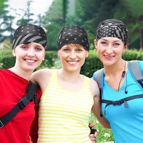 Vista 7 de Chuangdi 3 unidades Do Rags Dew Rag Skull Caps para hombres, bandana, gorros, sombreros pirata, gorras de ciclismo, diademas para la cabeza