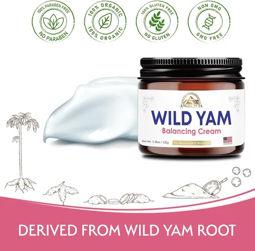 Vista 2 de ANGELYCIA Crema orgánica de ñame silvestre para el equilibrio hormonal, apoyo natural para la menopausia, la perimenopausia y el alivio del síndrome