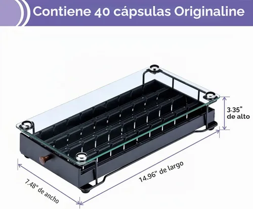 Vista 3 de ZCDCP Soporte para cápsulas de café, soporte para cápsulas originales de Nespresso, cajón de almacenamiento de cápsulas de café con parte superior