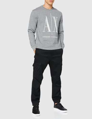 Vista 2 de AX ARMANI EXCHANGE Icon Project - Sudadera bordada para hombre, Negro