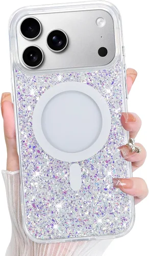 Vista 47 de Bonoma - Funda para iPhone 17 Pro Max 2025 con cristales brillantes, purpurina brillante