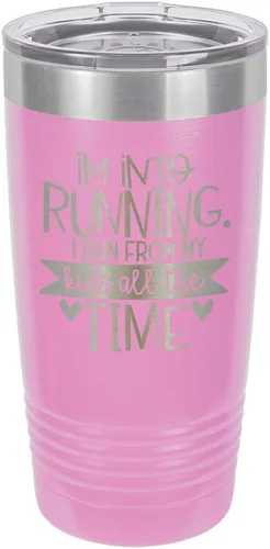 Vista 13 de Taza con texto en inglés "I RUN FROM MY KIDS 20oz Drink Tumbler with Straw », grabada con láser, taza de viaje con divertidas citas de Yeti Rambler