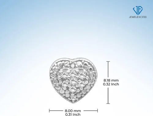 Vista 6 de JEWELEXCESS Juego de joyas de corazón de 3 piezas con diamantes blancos de 13 quilates en plata de ley