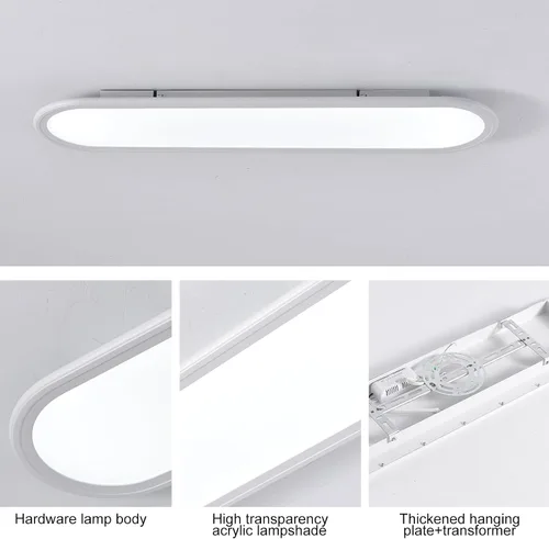 Vista 6 de Ganeed Lámpara de techo LED de 27.6 pulgadas, lámparas de techo lineales de alto brillo, blanco frío de 6000 K, luminaria moderna ultra fina