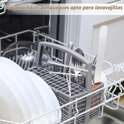 Vista 7 de Kit de esparcidor y espátula de crepé de 5 y 7 pulgadas, esparcidores de masa en forma de T de 12 pulgadas, mango de madera, espátula desplazada