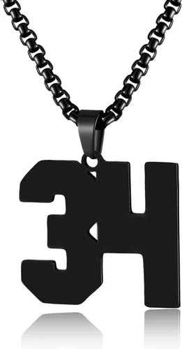 Vista 44 de Collar de Número Dorado para Hombre, Cadena de Acero Inoxidable con Colgante de Número para Atletas, Joyería Deportiva Personalizada para Niños