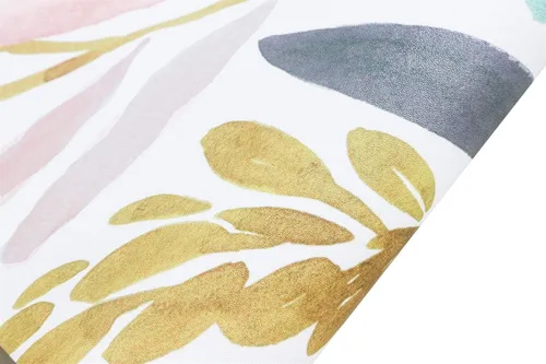 Vista 9 de HaokHome - Papel tapiz adhesivo para repisas, vinilo, bosque en acuarela, diseño floral, color blanco, rosa, azul marino y amarillo, removible, 17.7