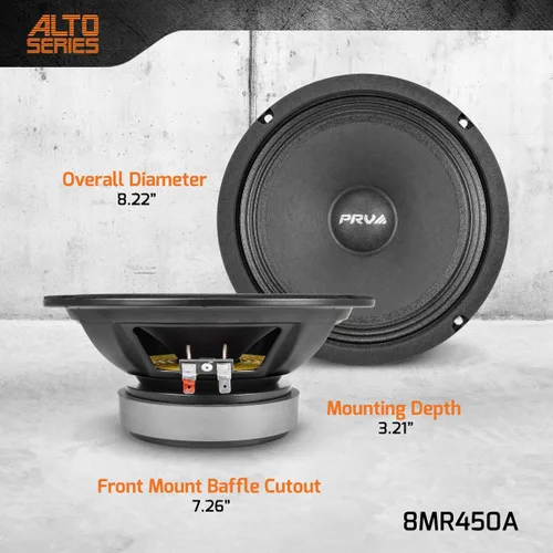 Vista 4 de PRV AUDIO 8MR450A - Altavoz de rango medio de 8 pulgadas, 8 ohmios, 450 vatios, 96 dB, altavoz de rango medio para sistema de sonido profesional