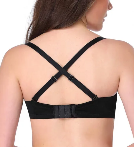 Vista 4 de HANSCA - Brasier sin tirantes convertible multidirección de copa completa antideslizante, con varilla, talla grande