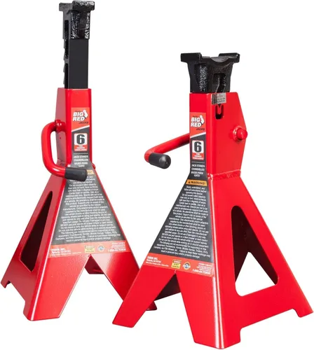 Vista 13 de BIG RED AT42002R Torin - Gatos de acero para auto, 2 toneladas (4,000 libras) de capacidad, rojo, 1 par