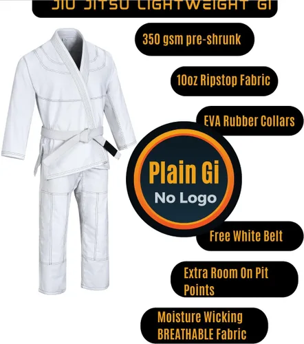 Vista 3 de Knockout Fight Gear Jiu Jitsu Gi brasileño para hombres, BJJ Gi mujeres Grappling gi Ultra Light, tela pre-HRUNK que absorbe el sudor
