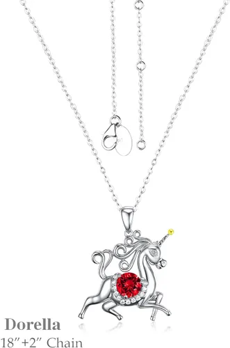 Vista 3 de Dorella Regalos de cumpleaños para ella, collar de plata de ley 925, piedras natales de septiembre y octubre, zafiro azul, rosa, turmalina, joyería