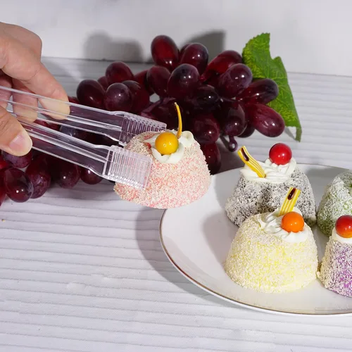 Vista 6 de 10 piezas de pinzas de plástico para buffet, pinzas de cocina transparentes, mini utensilio de servir, pinzas para alimentos, hielo, ensalada, bufé