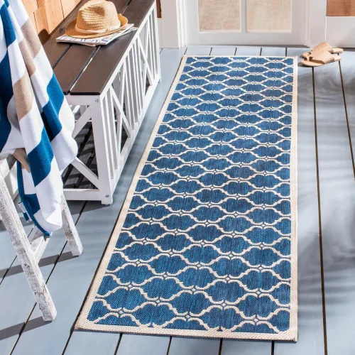 Vista 43 de SAFAVIEH Alfombra lavable al aire libre Courtyard Collection - 9 x 12 pies, beige y terracota, no desprende pelusa y fácil limpieza, ideal