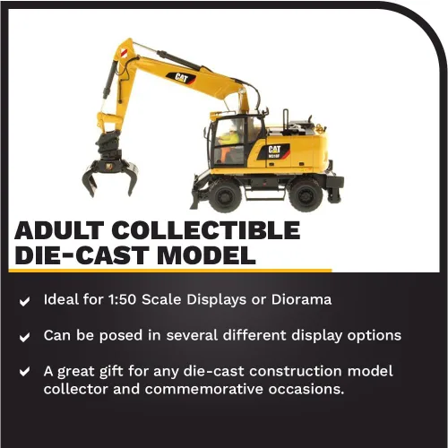 Vista 3 de Excavadora con ruedas Caterpillar M318F 1:50 - Serie High Line de Diecast Masters - 85508