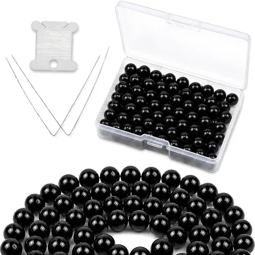 Vista 20 de Cherry Tree Collection 100 cuentas redondas de 6 mm de turquesa africana para hacer joyas Incluye caja de almacenamiento, cordón elástico