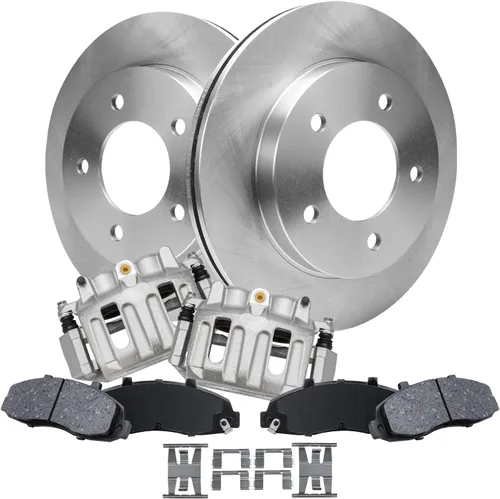 Vista 18 de Detroit Axle - Kit de freno delantero de 6 piezas para Honda CR-V 2002, 2003, 2004, rotores de freno de disco, pastillas de freno de cerámica