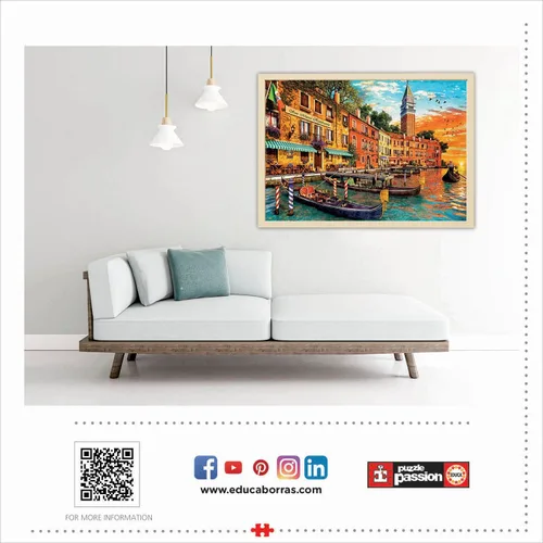 Vista 4 de Educa - San Marco Sunset - Rompecabezas de 6000 piezas - Pegamento para rompecabezas incluido - La imagen completa mide 61.5 x 42.25 pulgadas - A