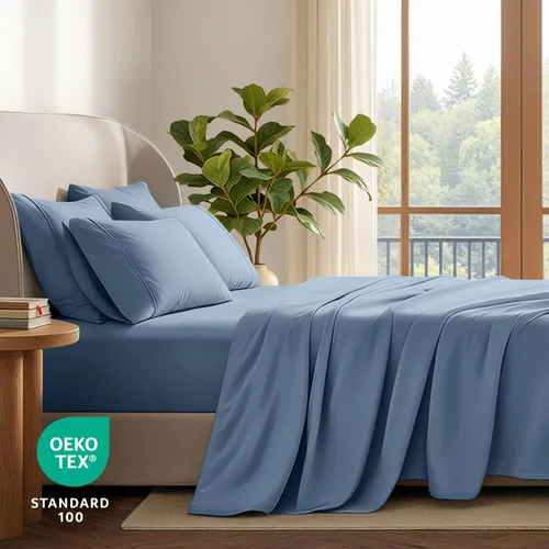 Vista 7 de Bare Home - Juego de sábanas de lujo para hotel Split King, extra suave, bolsillos profundos, fácil ajuste, frescas y transpirables, resistente a 12