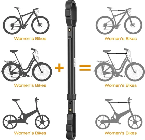 Vista 7 de Adaptador de barra transversal de bicicleta para portabicicletas – Barra transversal de tubo superior ajustable – Barra adaptadora de bicicleta