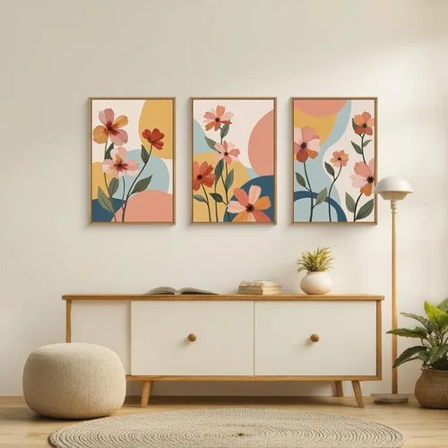 Vista 199 de FWIEXA Juego de Arte de Lienzo Bohemio Enmarcado para Pared, Cuadros Botánicos Verde Salvia Decoración de Pared, Impresiones de Arte de Plantas