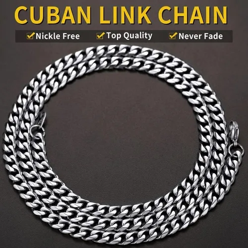 Vista 3 de ChainsHouse Miami Cuban Chain Necklace for Men Women, 3mm6mm9mm12mm Width, 316L Stainless Steel18K GoldBlack Plated, Hypoallergenic Mens Hip Hop