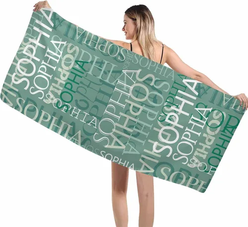 Vista 22 de Interestprint Toalla de piscina con nombre personalizado para niños, adultos y hombres, toalla de playa naranja personalizada con número