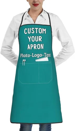 Vista 22 de Delantales personalizados para adultos, delantal personalizado con logotipo de foto, delantal impermeable con 2 bolsillos
