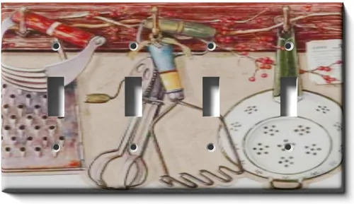 Vista 7 de Placa decorativa de tapa de salida - Utensilios de cocina - Receptáculo doble dúplex