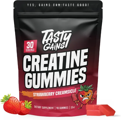 Vista 8 de TASTY GAINS Gomitas de Creatina - 90g de Monohidrato de Creatina - Suplementos para Entrenamiento - Construye Músculo y Aumenta la Fuerza