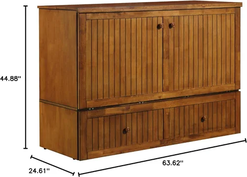 Vista 3 de Mega Solutions Murphybedz Tuscany Cama armario Murphy con estación de carga de 15 cm, tamaño queen (roble rubio).. (Blonde Oak)