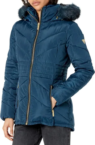 Vista 13 de GUESS Chaqueta acolchada de peso medio para mujer Cinturón negro.