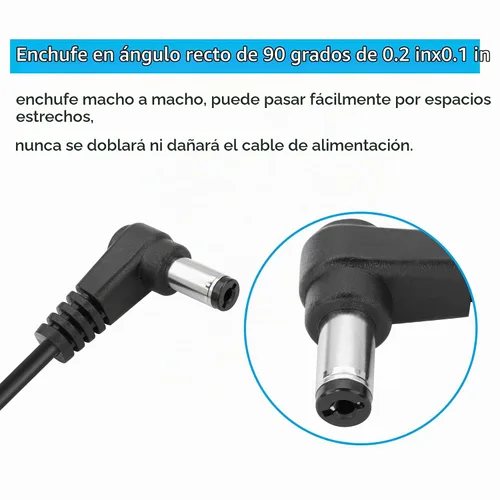 Vista 4 de GINTOOYUN DC 5.5MM x 2.1MM 90 grados macho a macho cable DC5521 adaptador de corriente en espiral de ángulo recto cable de extensión para cámara