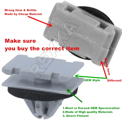 Vista 7 de Rexka 10 clips de moldeo de rueda basculante 19352782 68172491AA compatibles con GM Chevrolet GMC Cadillac Jeep Cherokee Compass Grand Cherokee